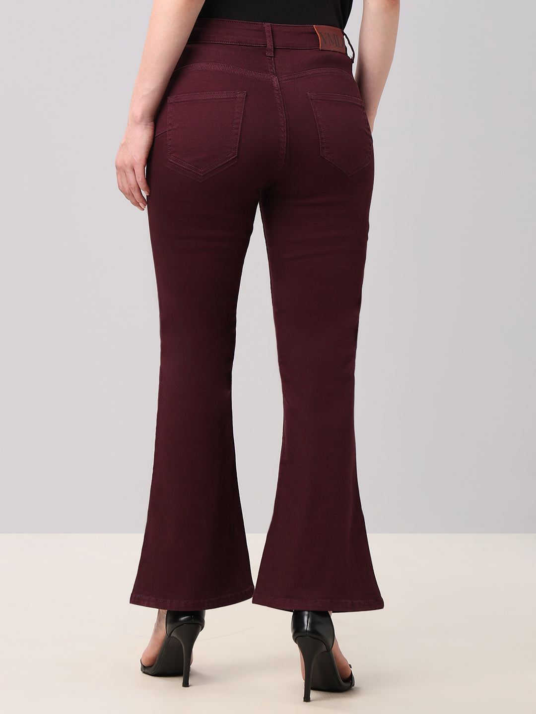 Maroon High Rise Eric Bootcut Jeans