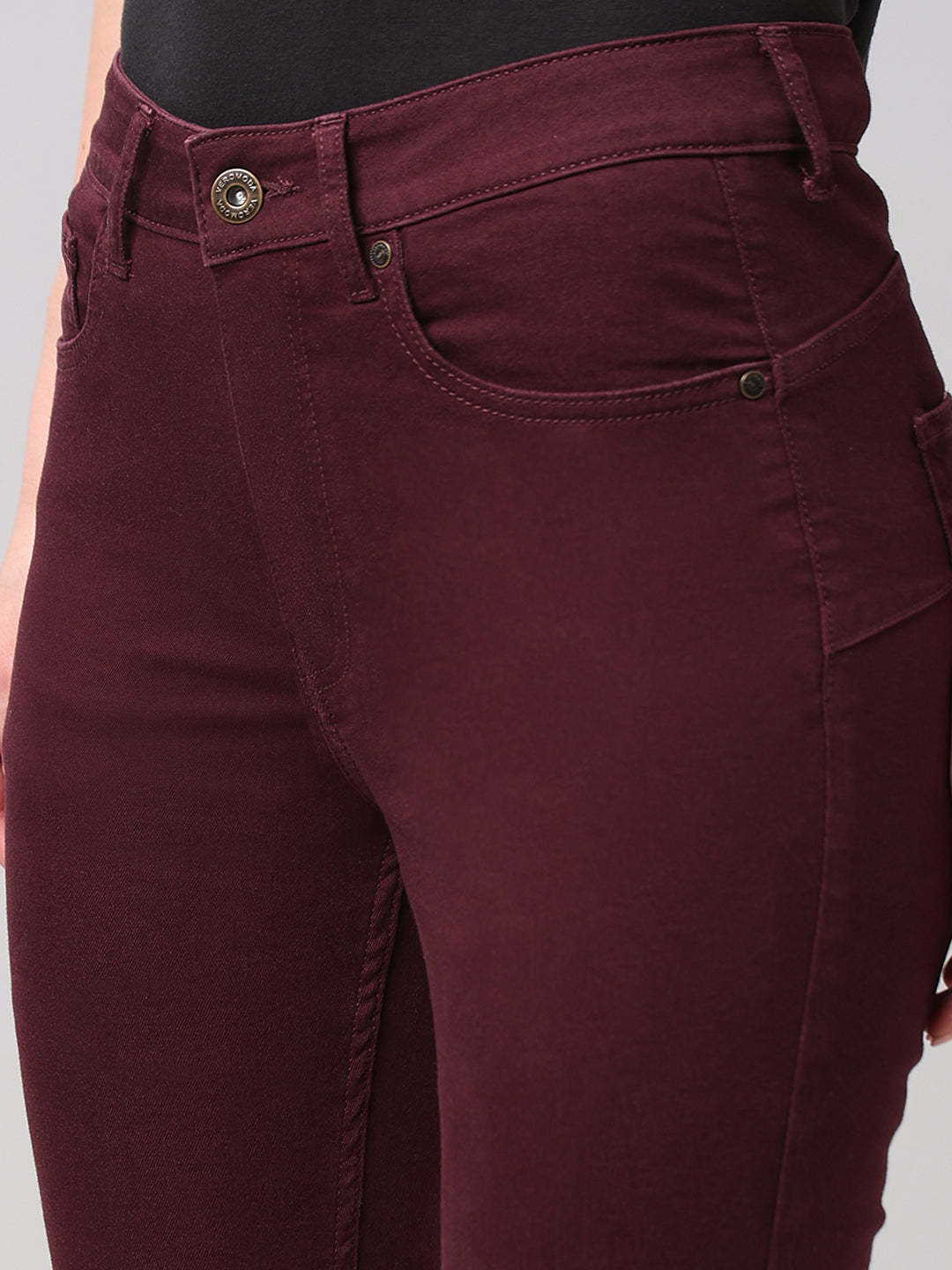Maroon High Rise Eric Bootcut Jeans