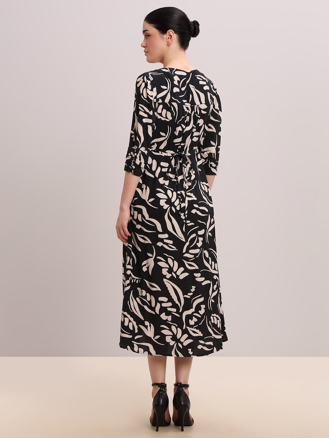 Black Printed Viscose Dress