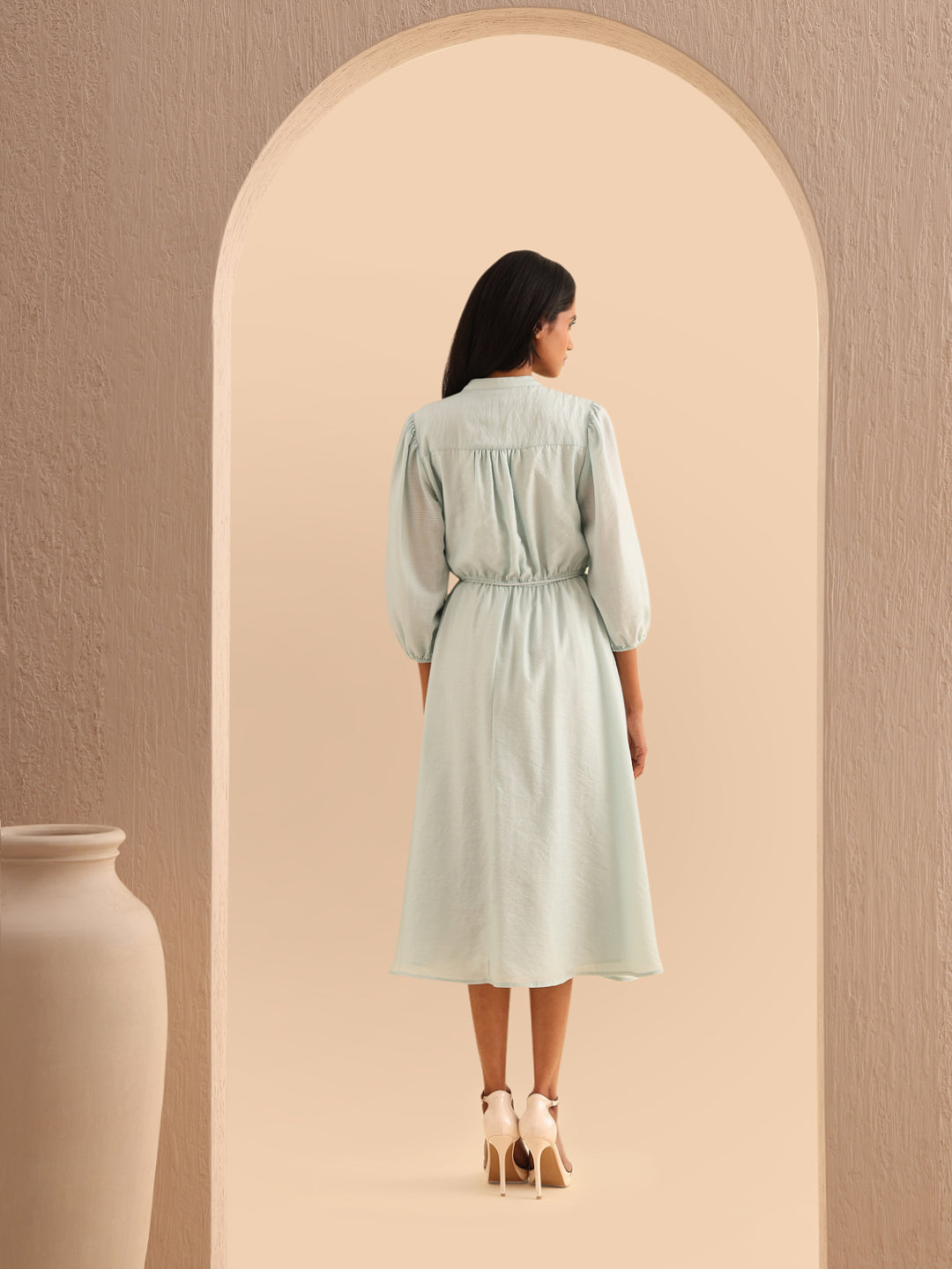 Floral Print V-Neck Midi Dress