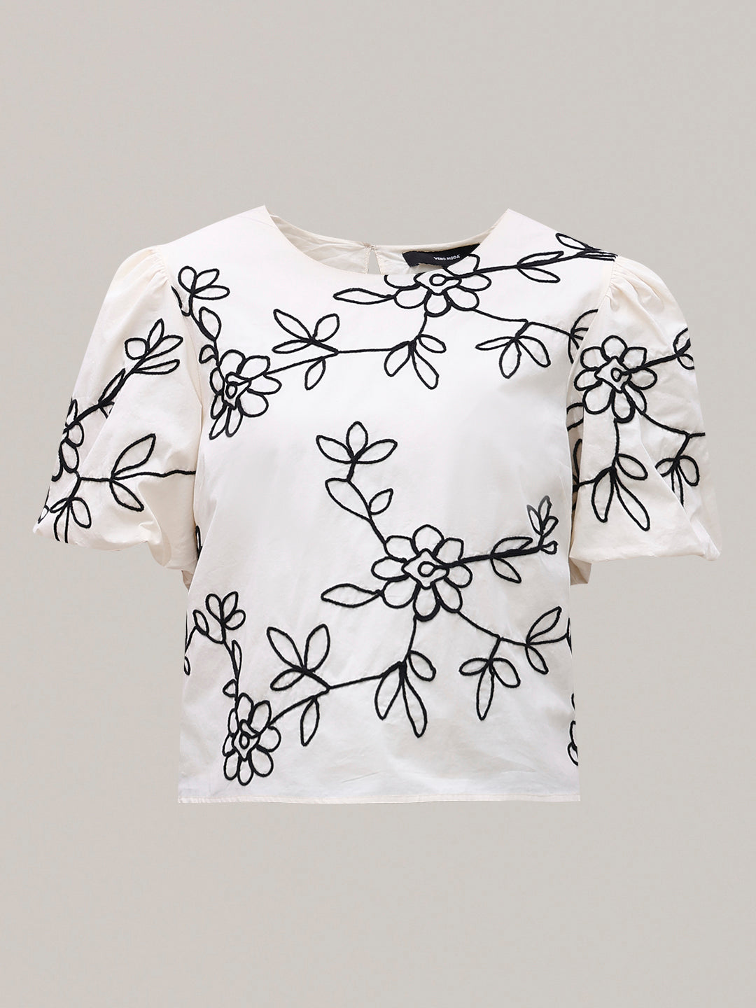White Printed Cotton Top