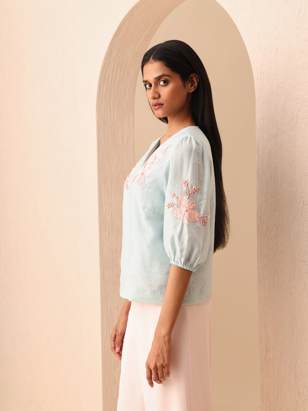 Floral Print V-Neck Top