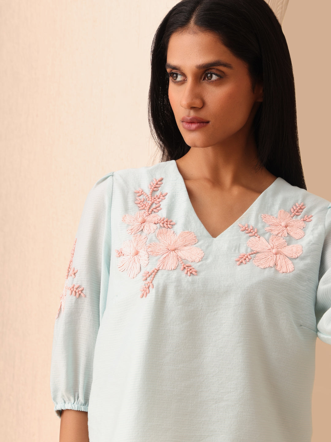 Floral Print V-Neck Top