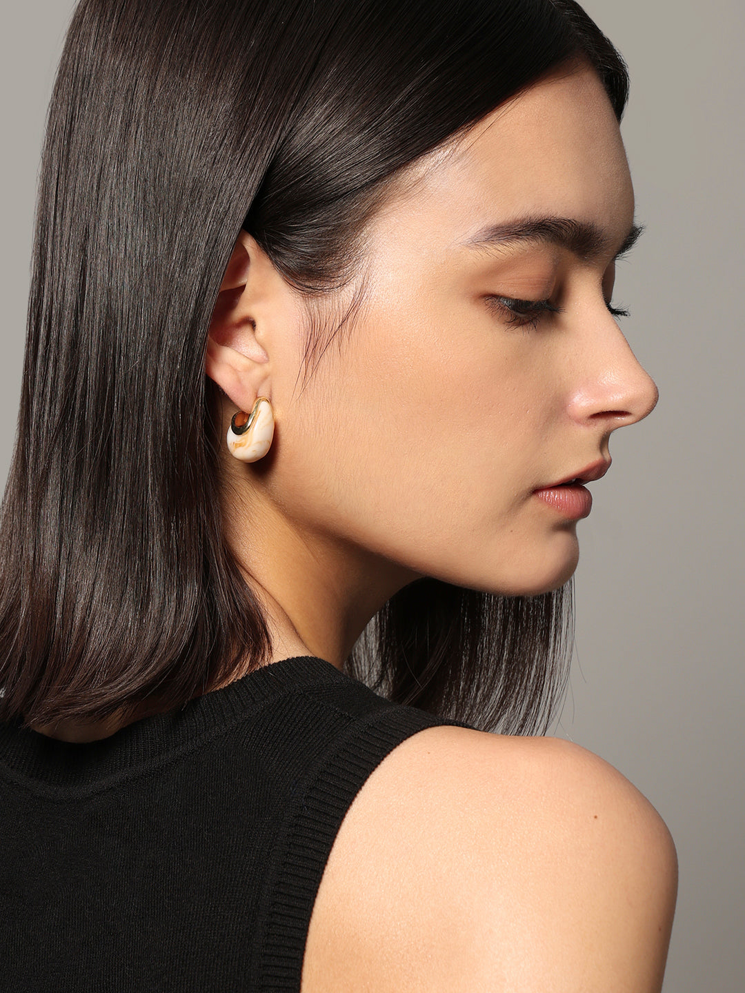 Golden Marble Stoned Studs