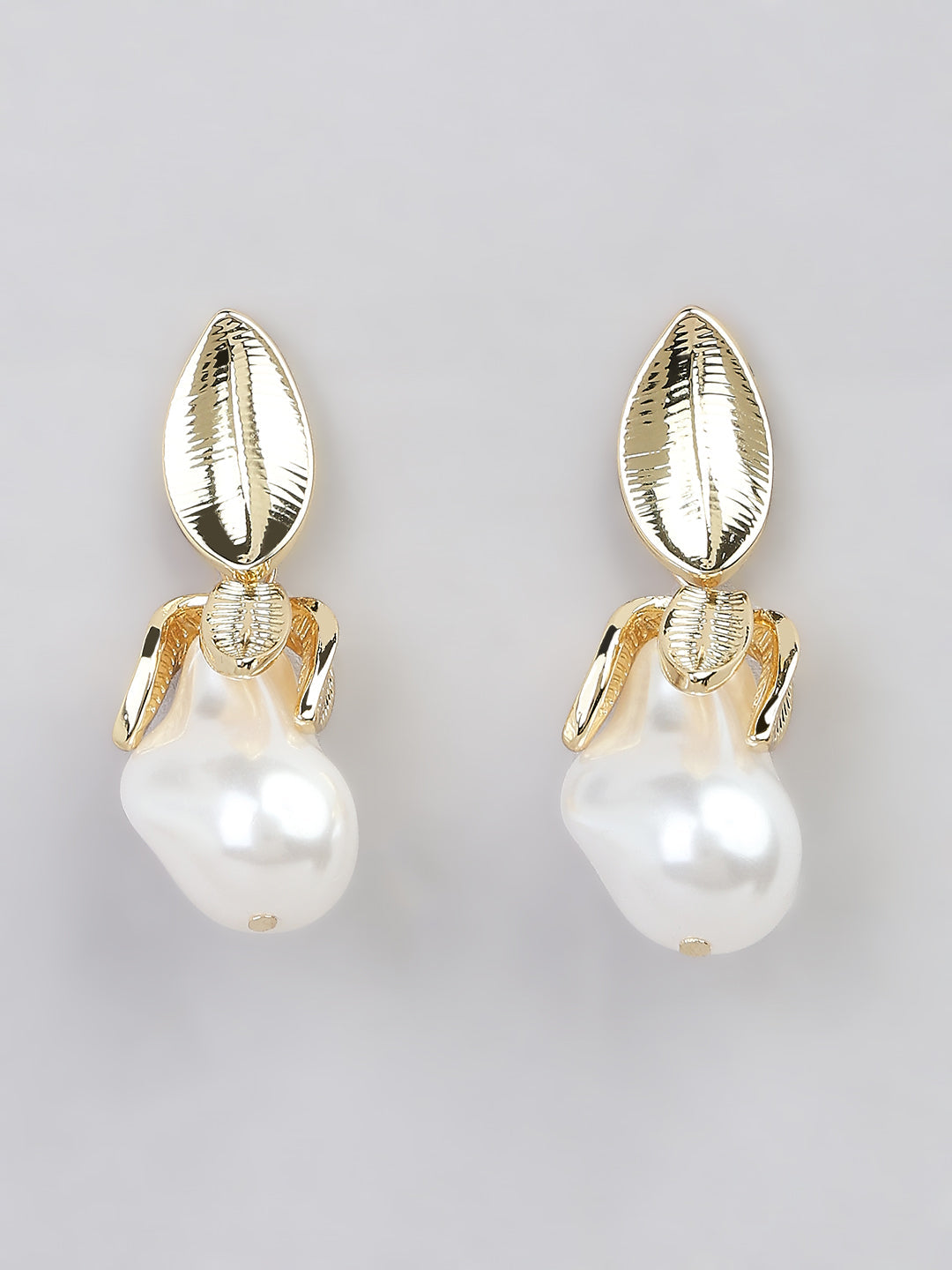 Gold-Tone Pearl Drop Earrings