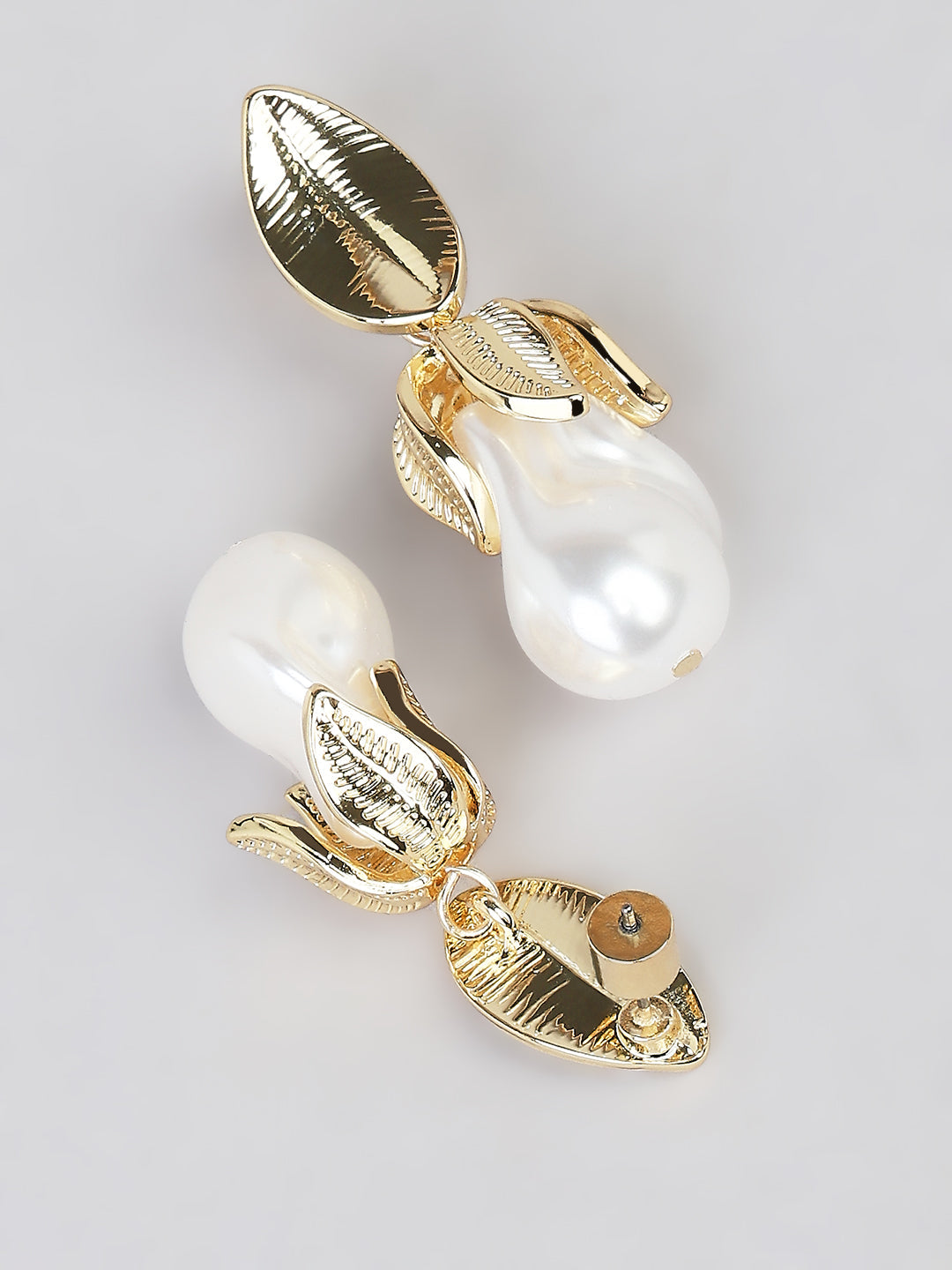 Gold-Tone Pearl Drop Earrings