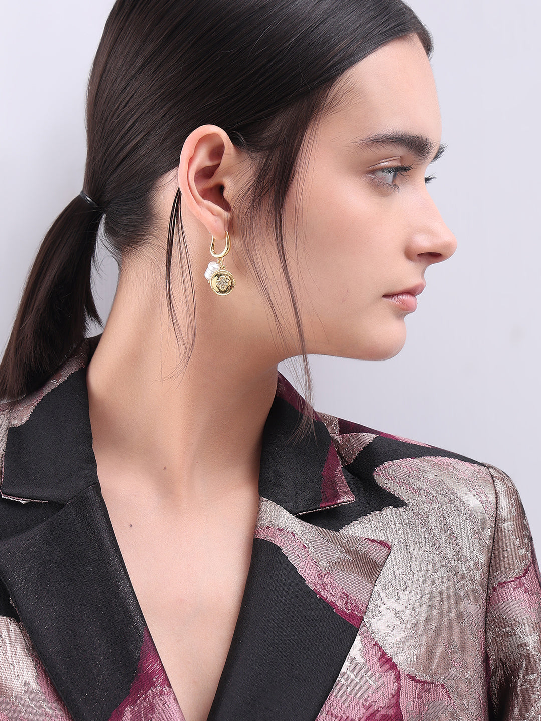 Gold-Tone Charm Drop Earrings