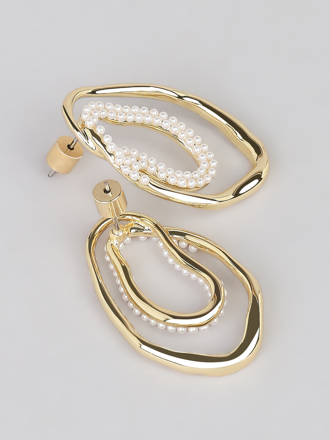Gold-Tone Pearl Detail Earrings