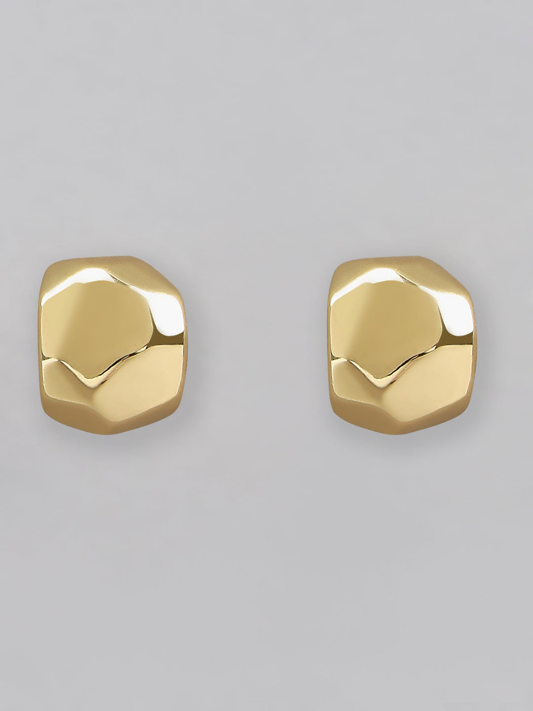 Golden sculpted stud earrings