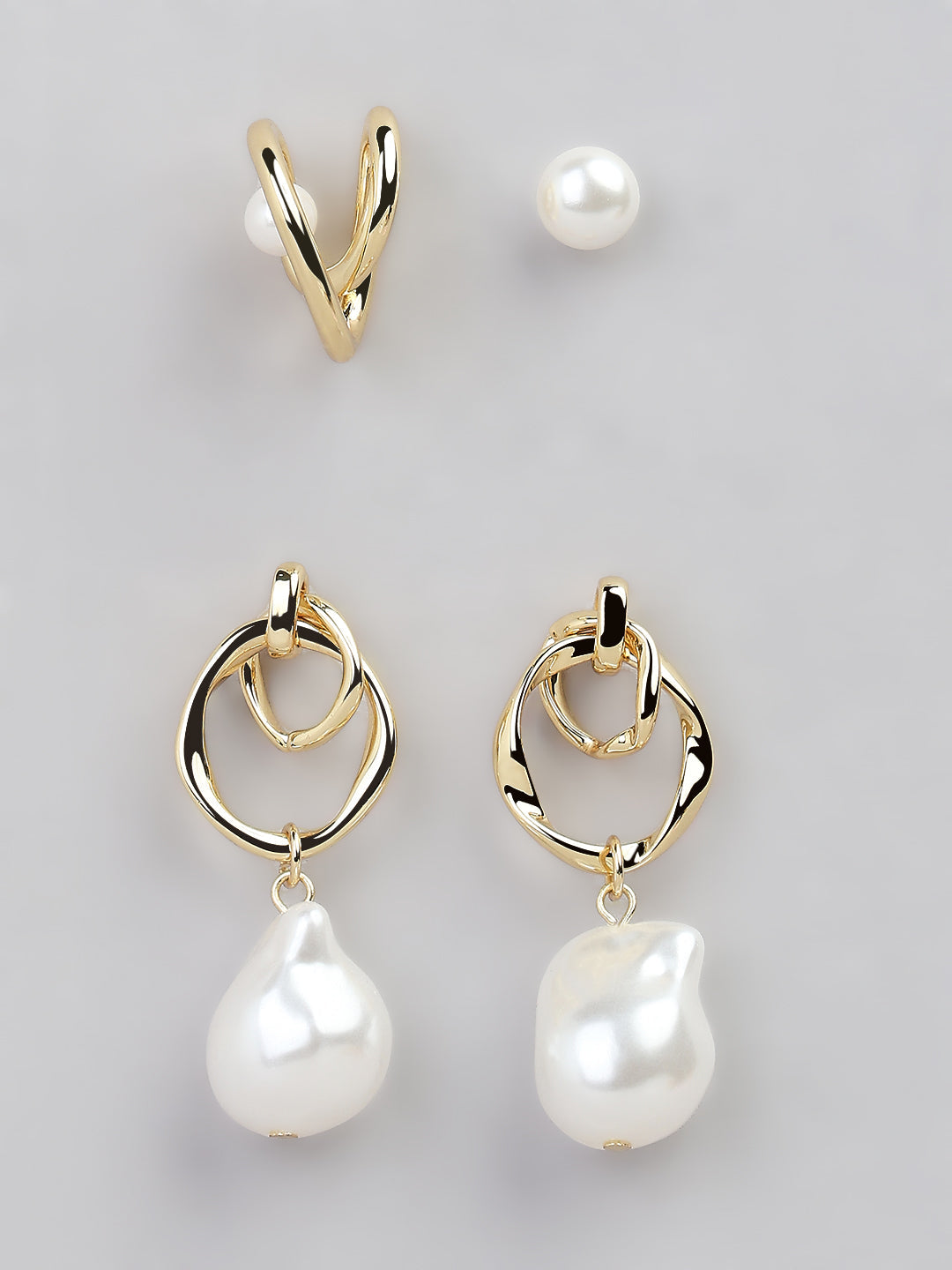 Pearl Detail Drop Earring Set