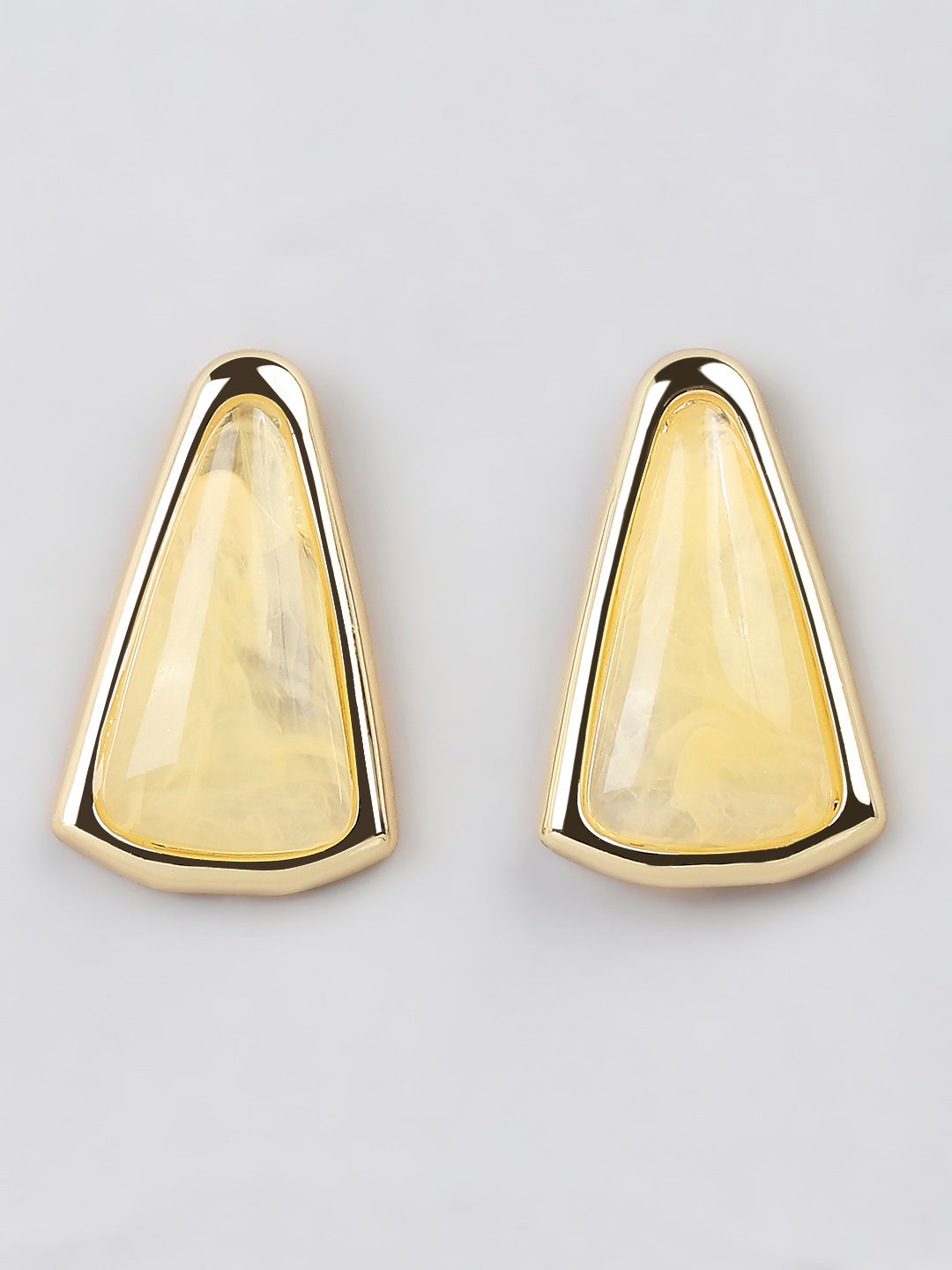 Gold-Tone Resin Stud Earrings
