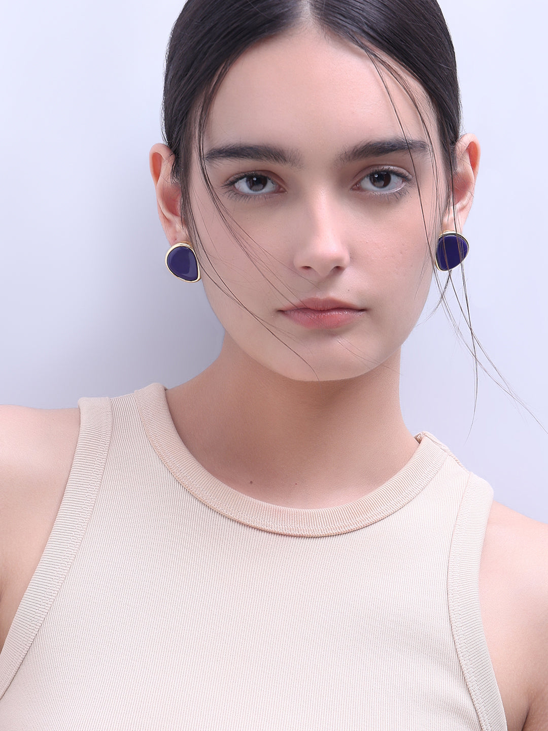 Navy Blue Stone Studs