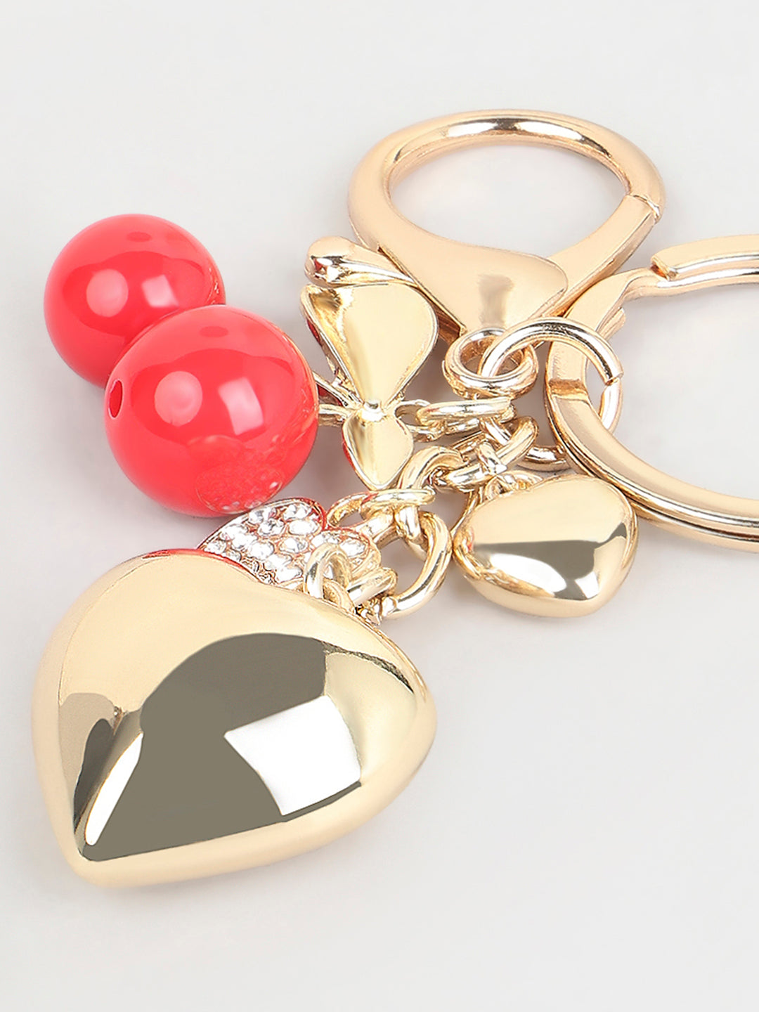 Cherry Heart Golden Bag Charm