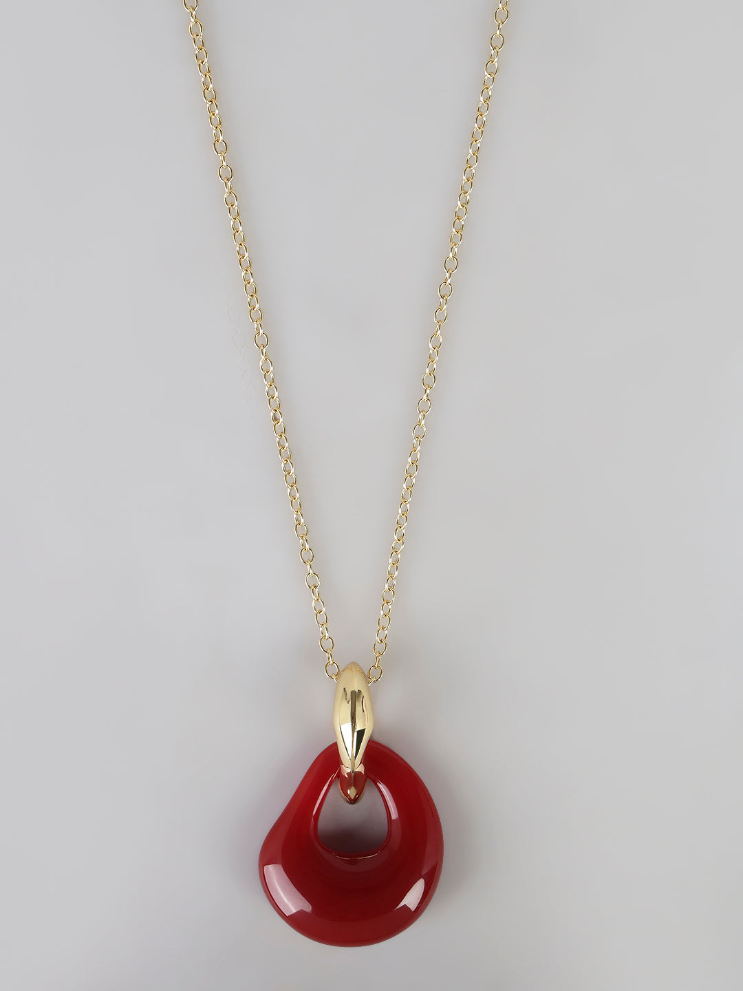 Gold-Tone Resin Drop Pendant Necklace