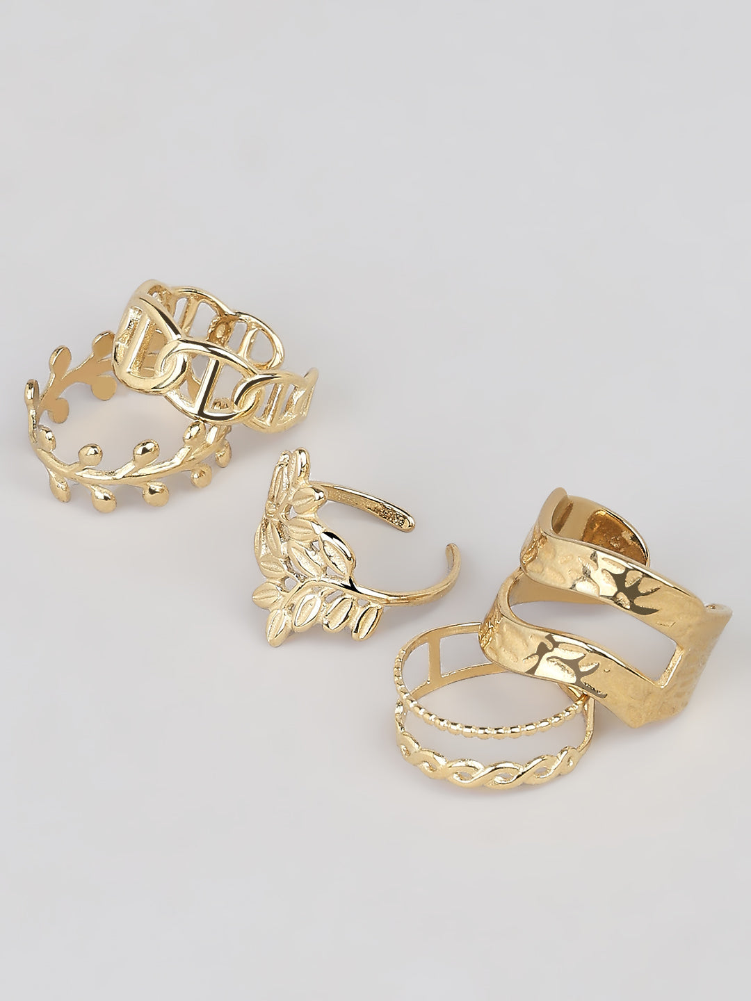 Gold-tone multi-ring set