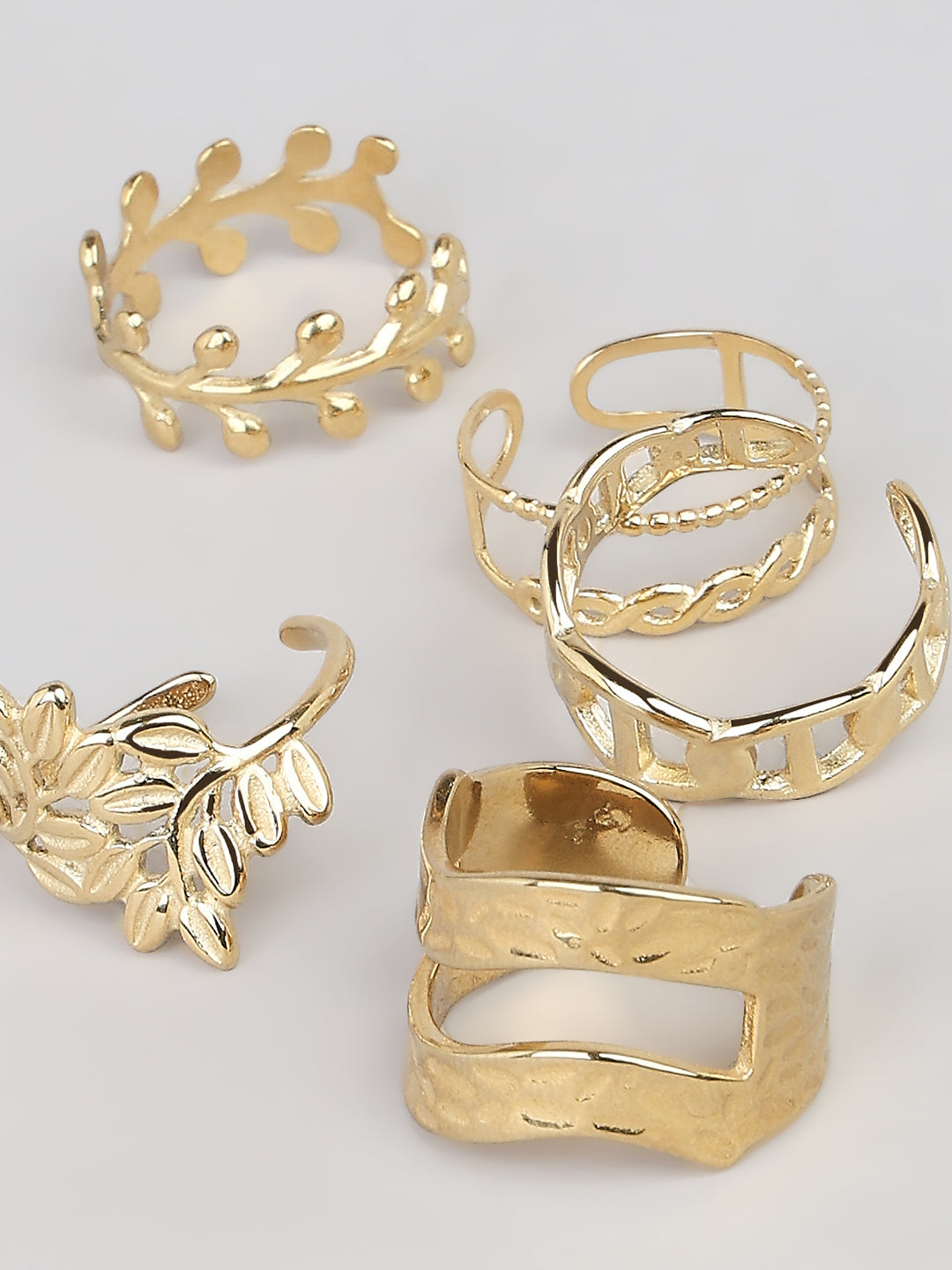 Gold-tone multi-ring set