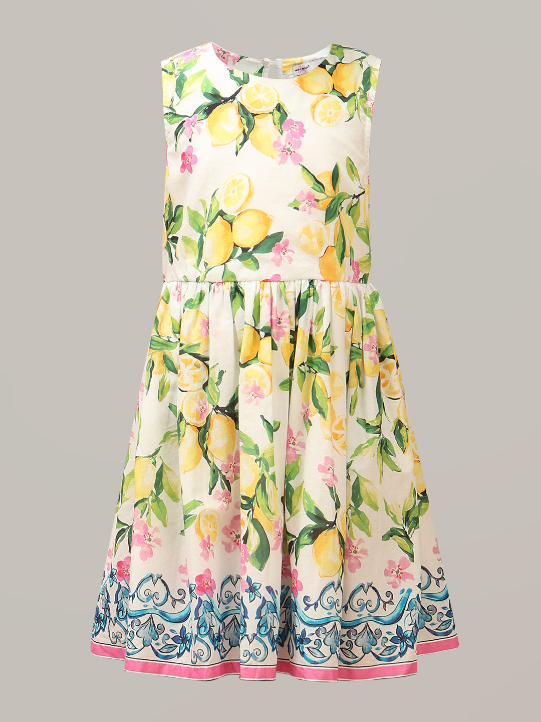 GIRL Lemon Printed Cotton Dress