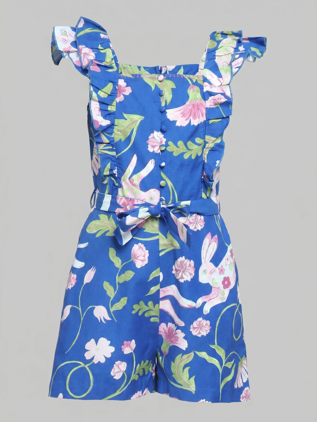 GIRLS Blue Floral Print Playsuit