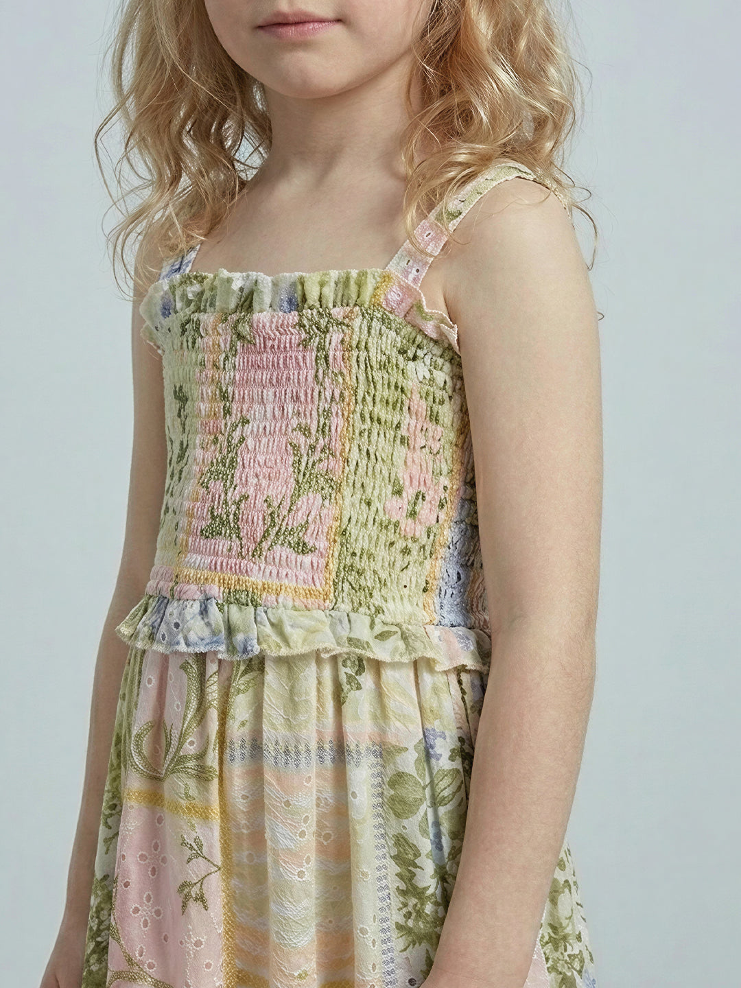 GIRLS Floral Print Smocked Dress
