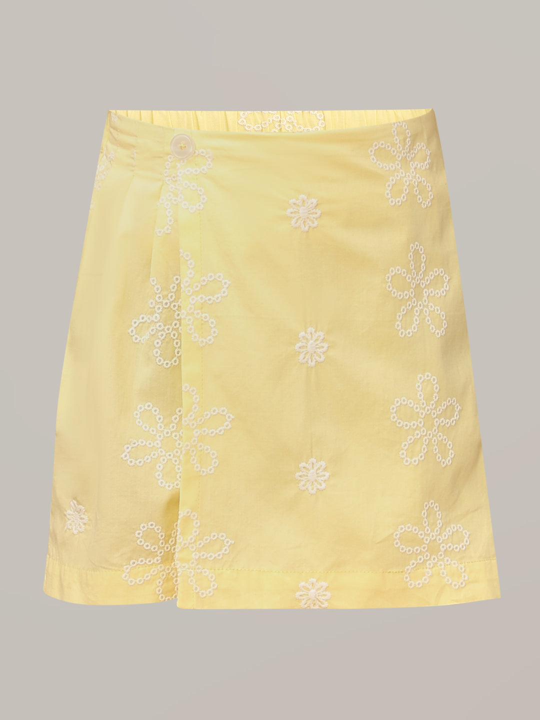 GIRL Yellow Embroidered Skort