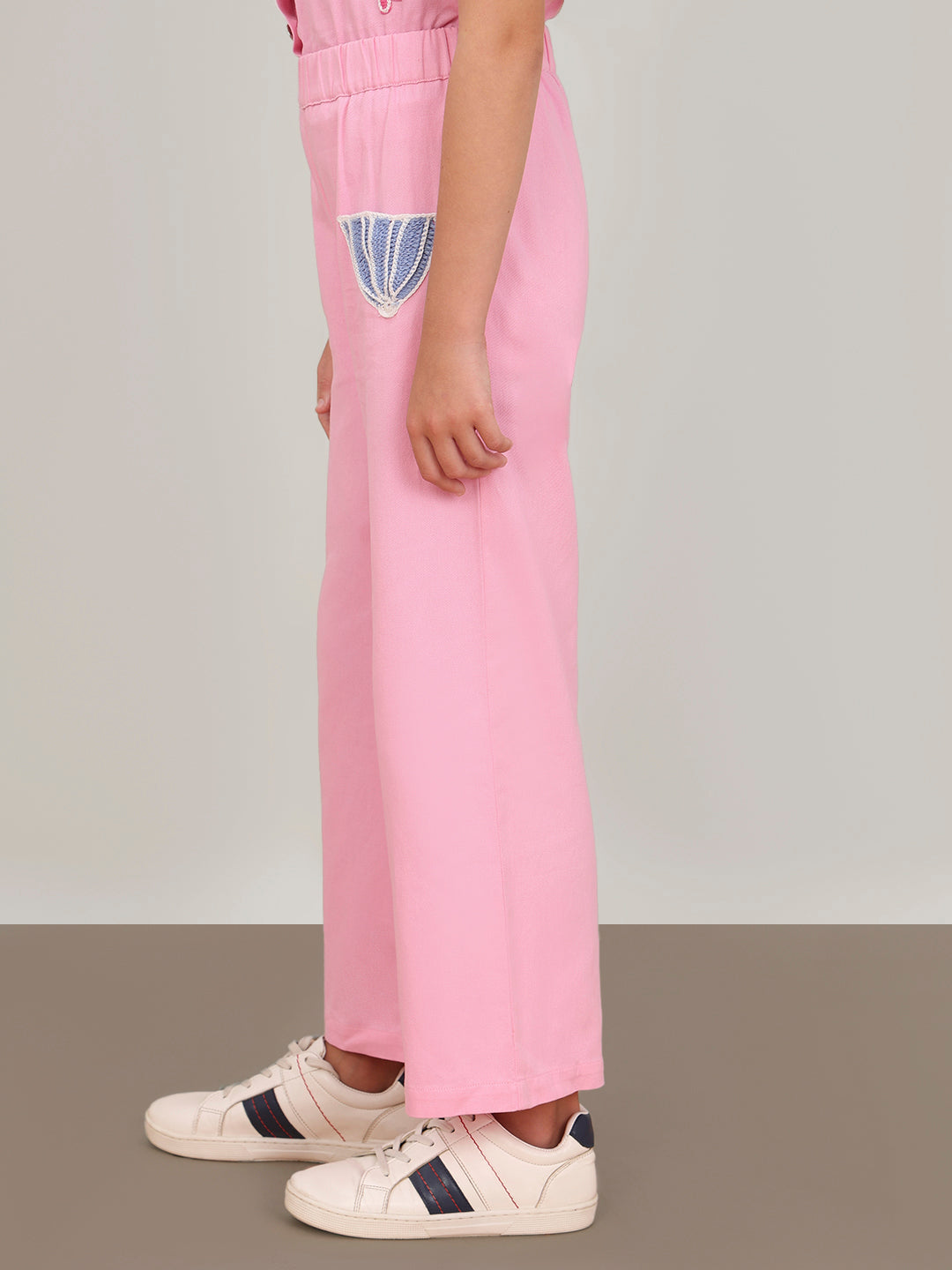 GIRL Pink Patch Detail Pants