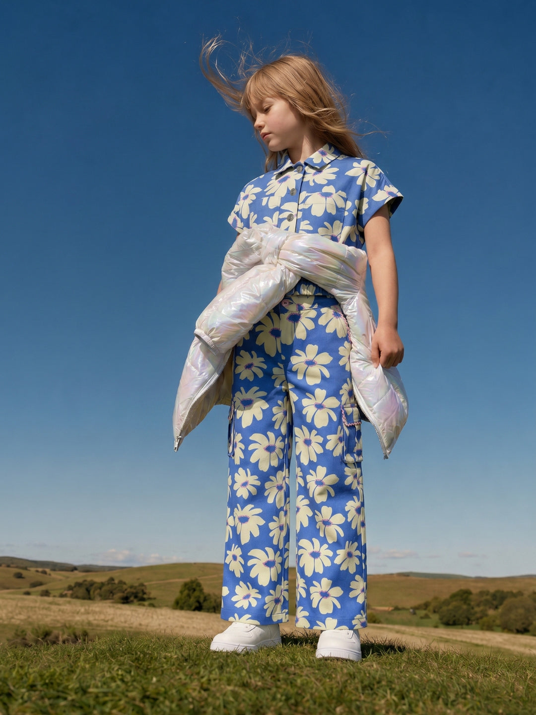 GIRLS Blue Floral Pants