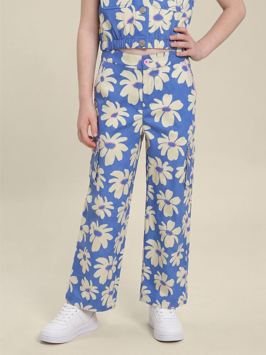 GIRLS Blue Floral Pants