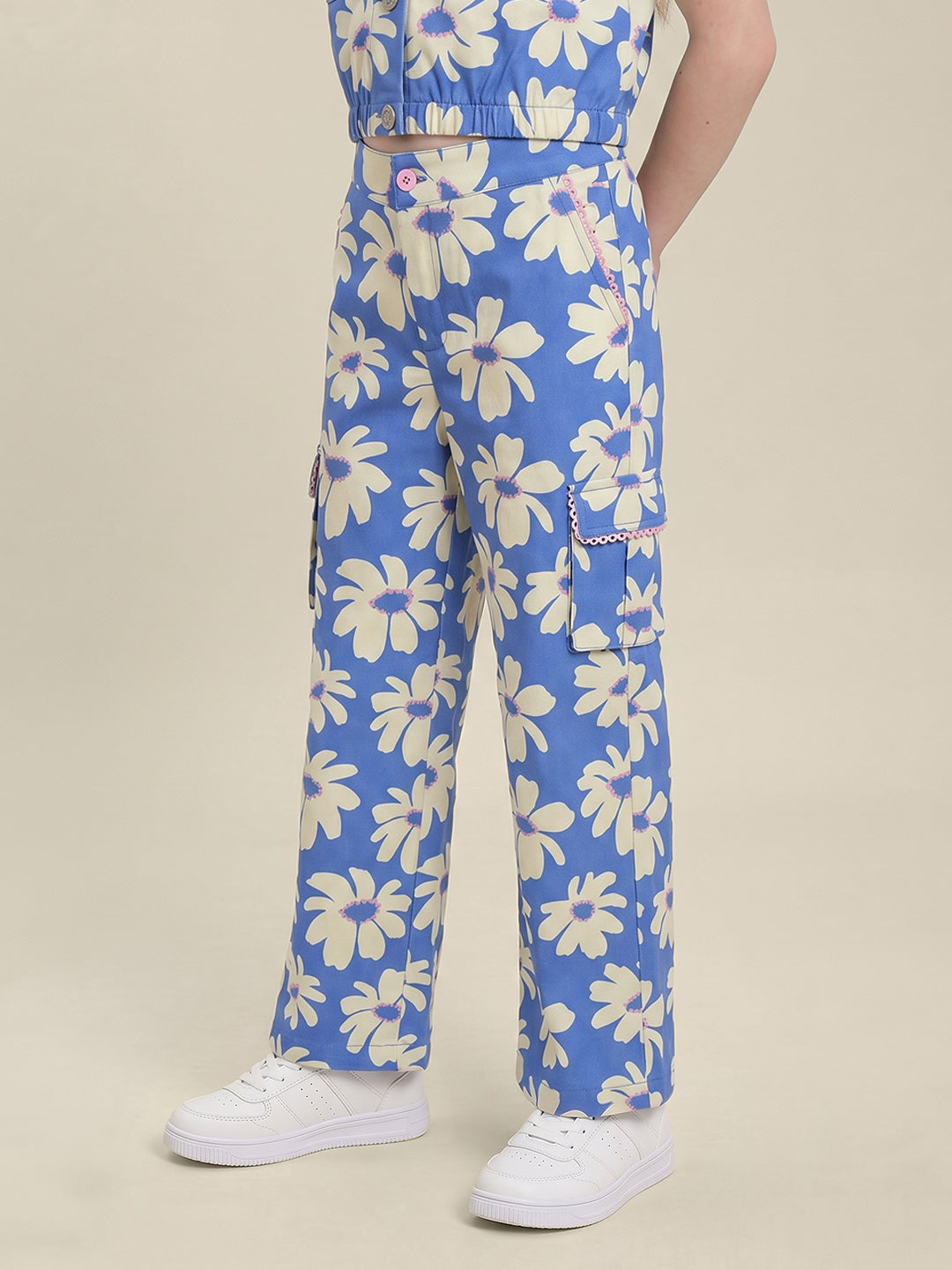 GIRLS Blue Floral Pants