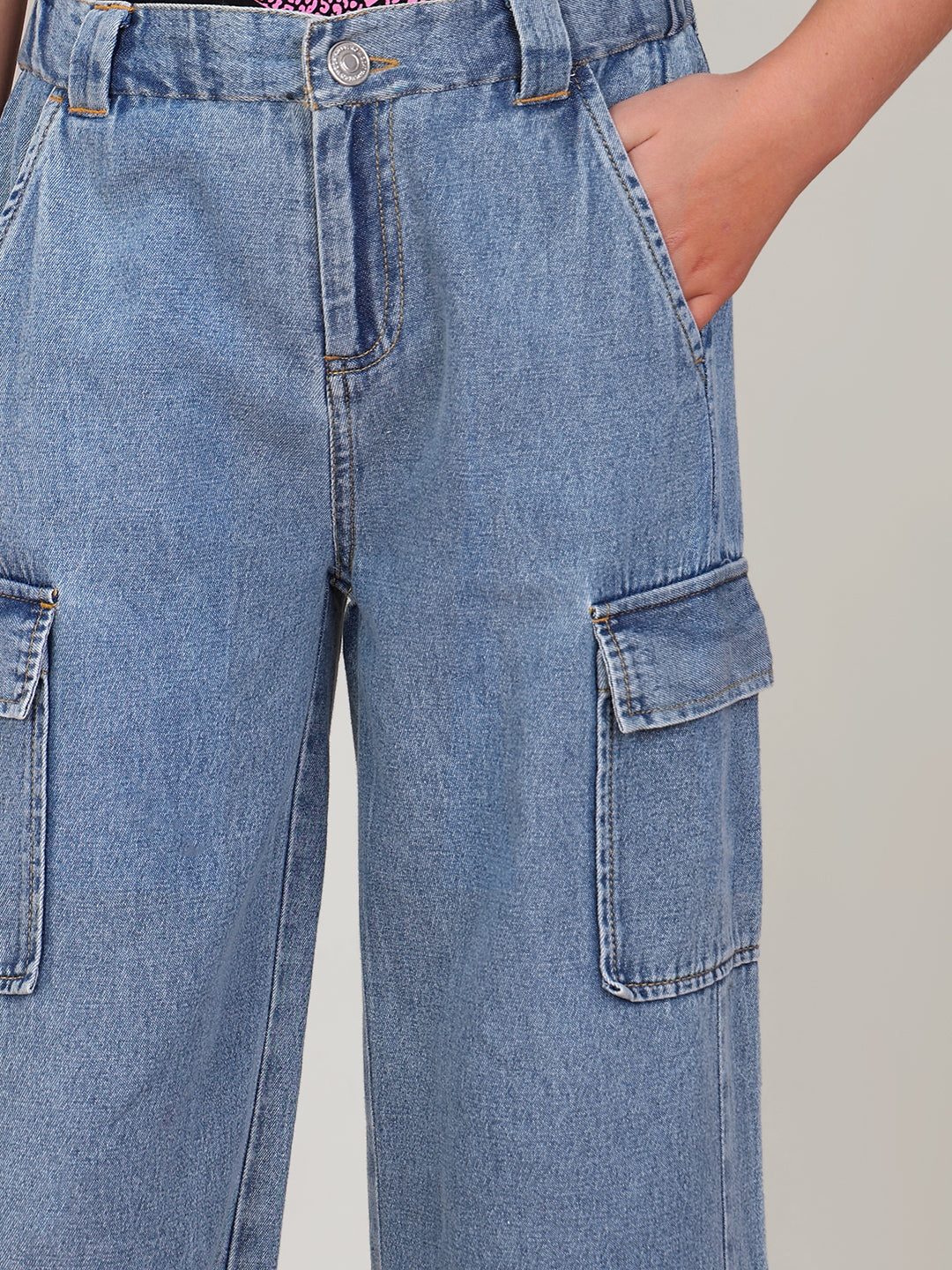 GIRL Blue Denim Cargo Pants