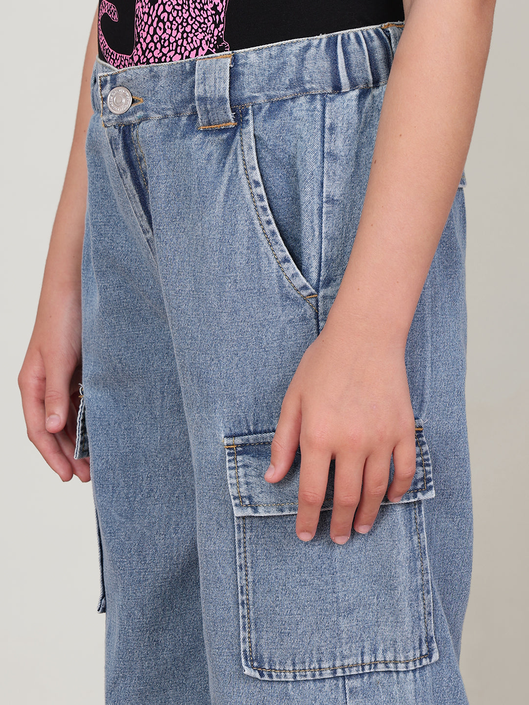 GIRL Blue Denim Cargo Pants