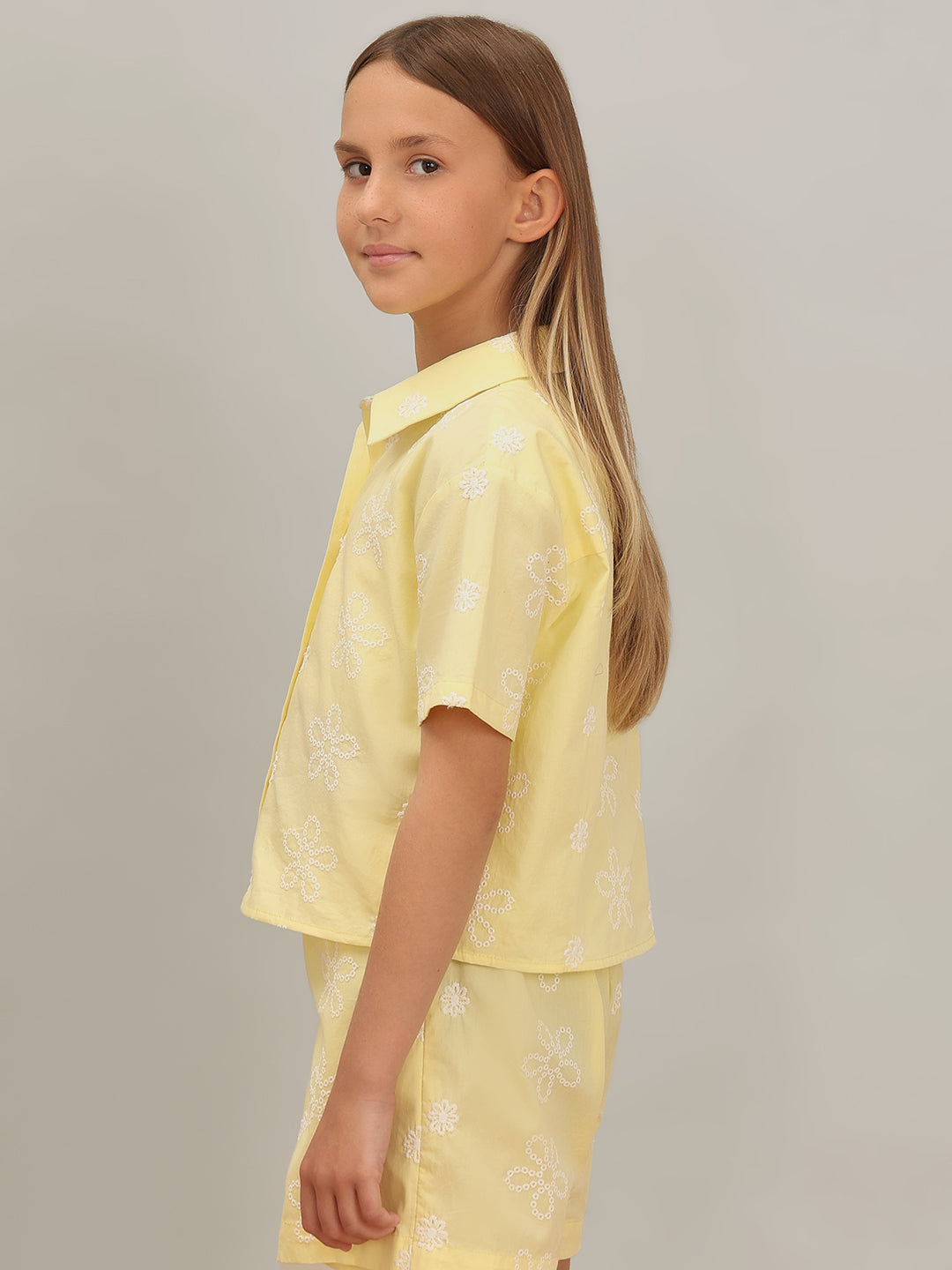 GIRL Yellow Embroidered Shirt