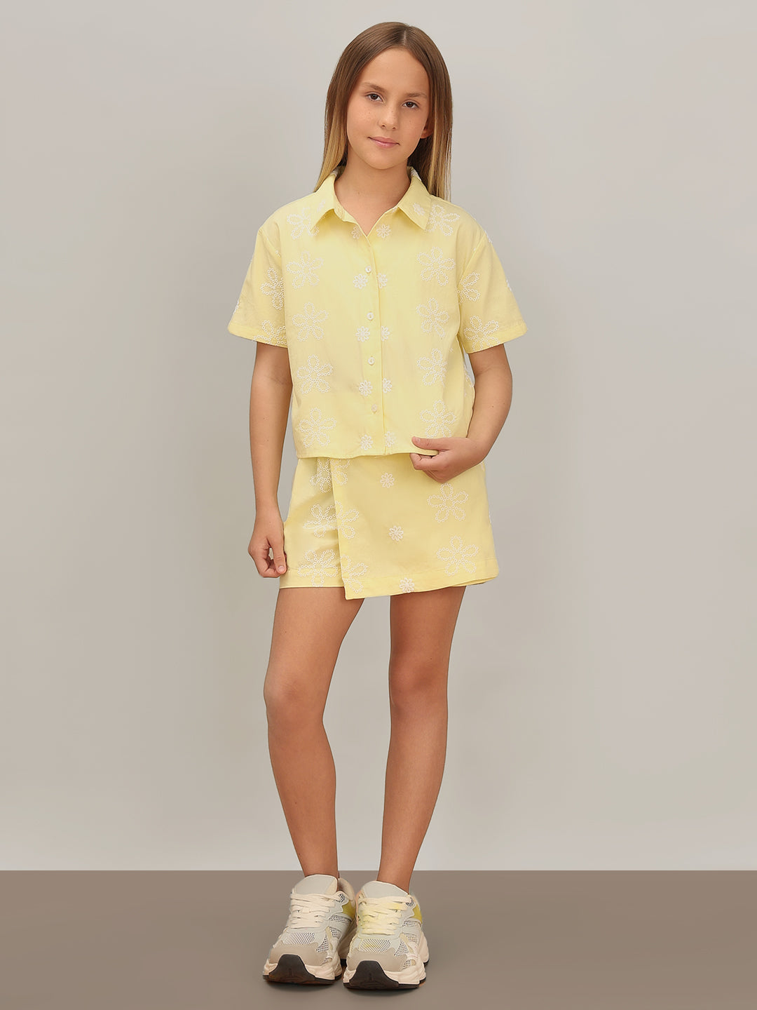 GIRL Yellow Embroidered Shirt