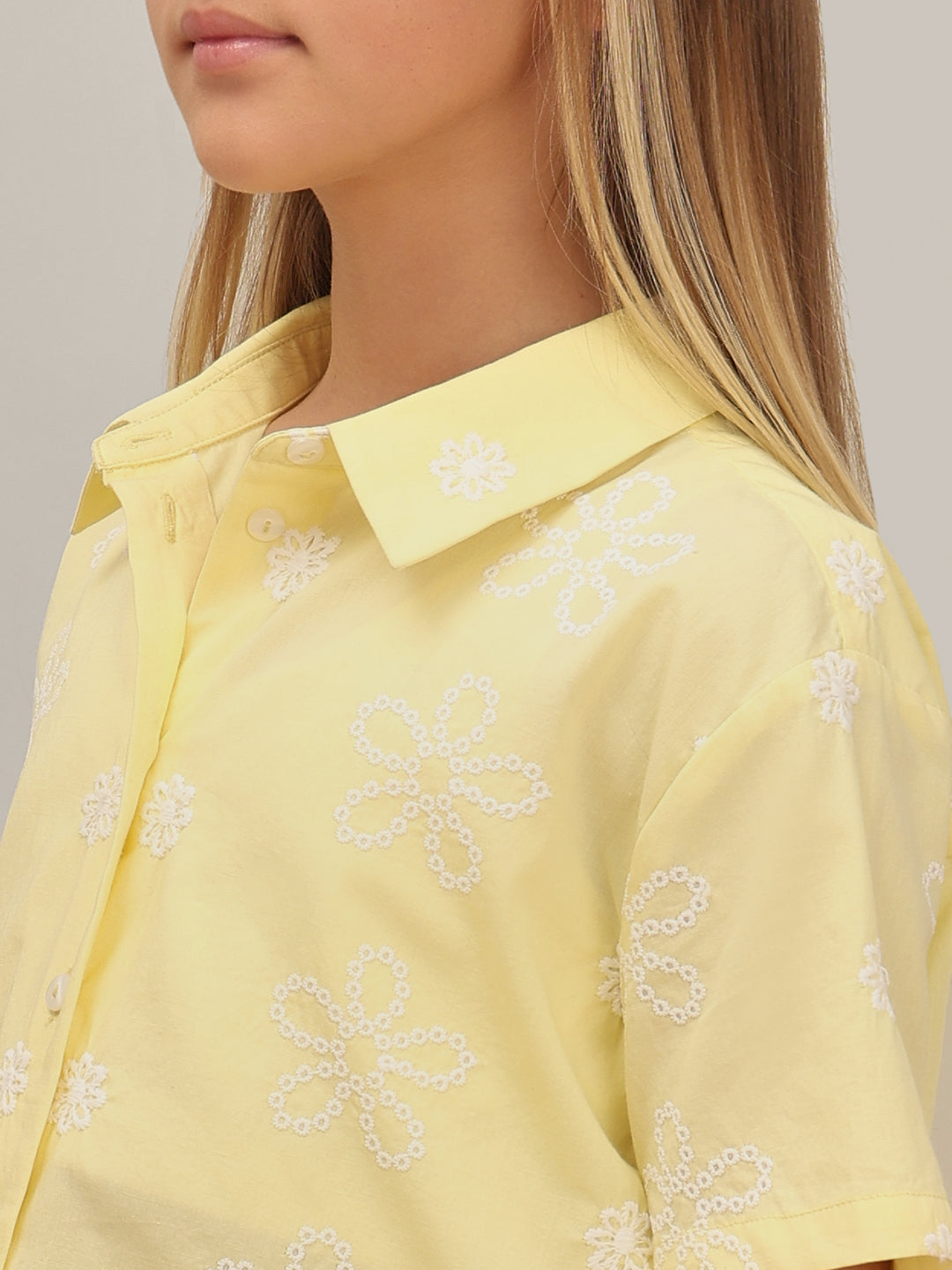 GIRL Yellow Embroidered Shirt
