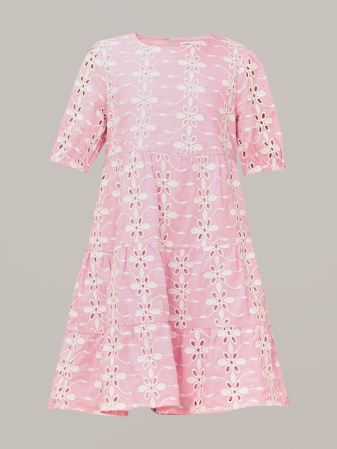 GIRL Pink Embroidered Cotton Dress