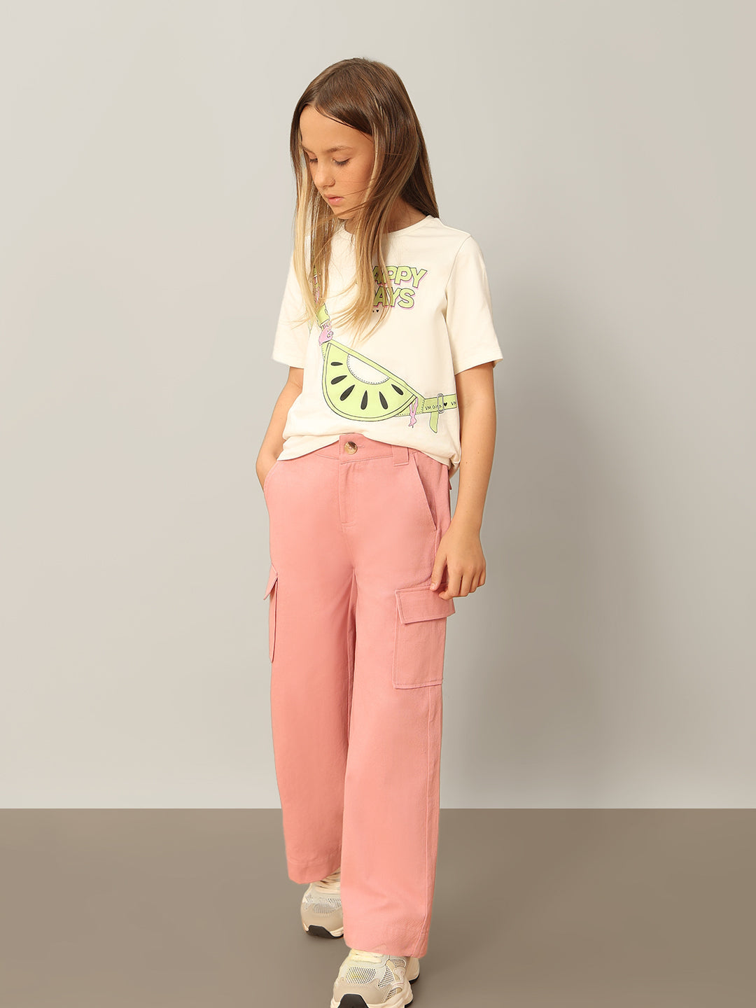 GIRL Mid Rise Wide Leg Cargo Pants