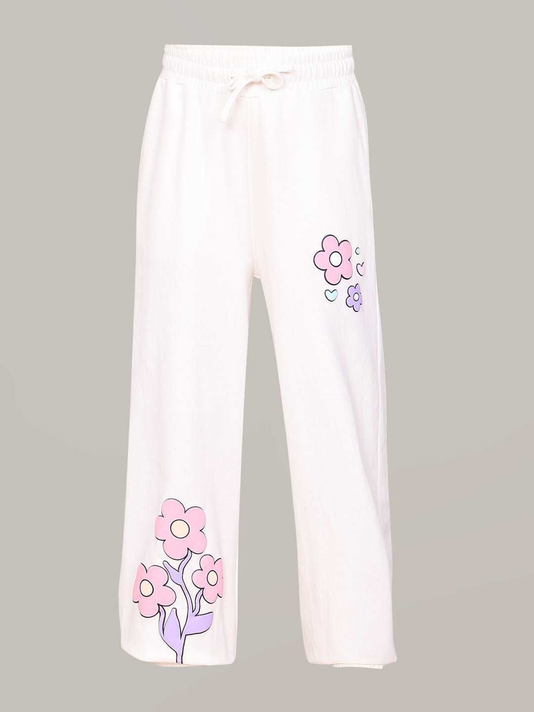 GIRL White Printed Lounge Pants