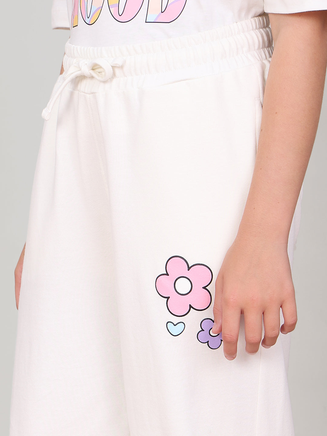 GIRL White Printed Lounge Pants