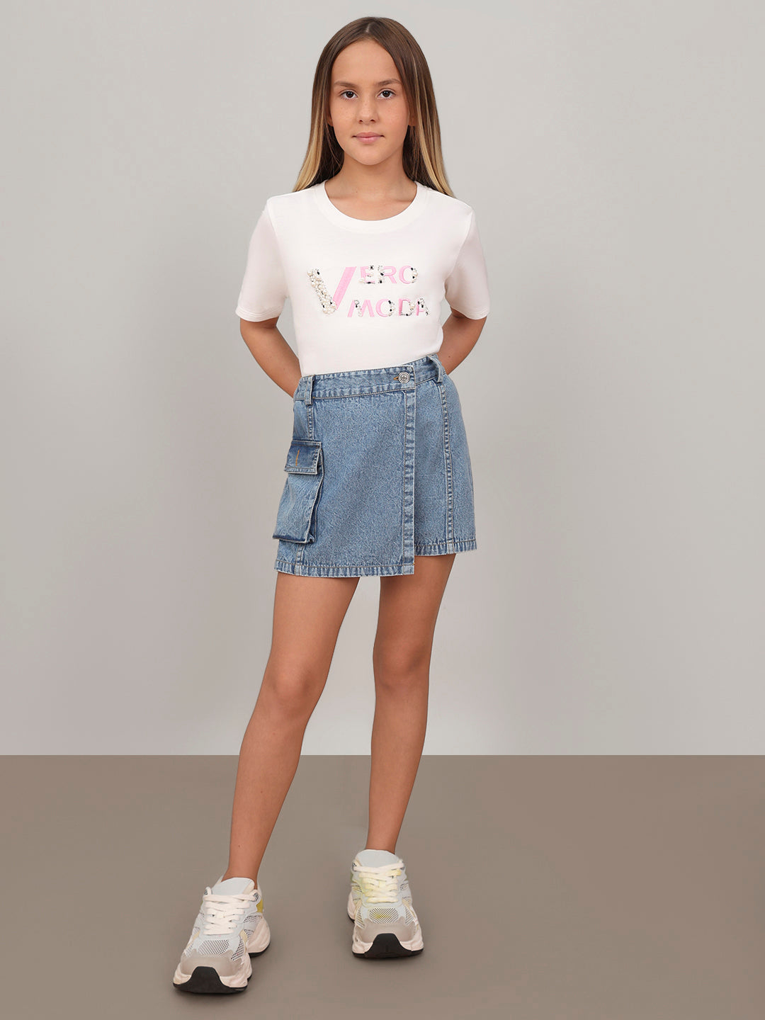 GIRL Denim Wrap Skort