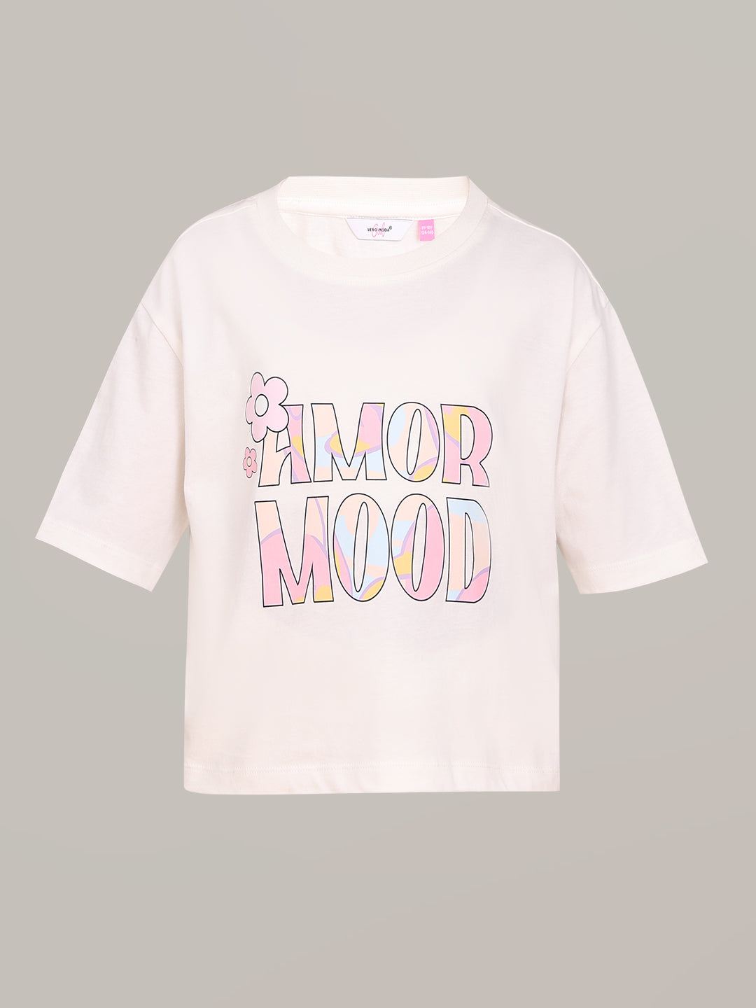 GIRL White Printed Cotton T-shirt