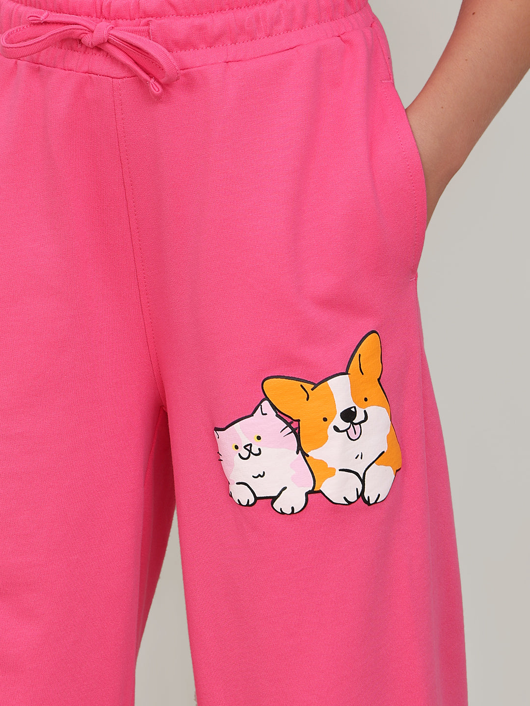 GIRL Pink Cotton Lounge Pants
