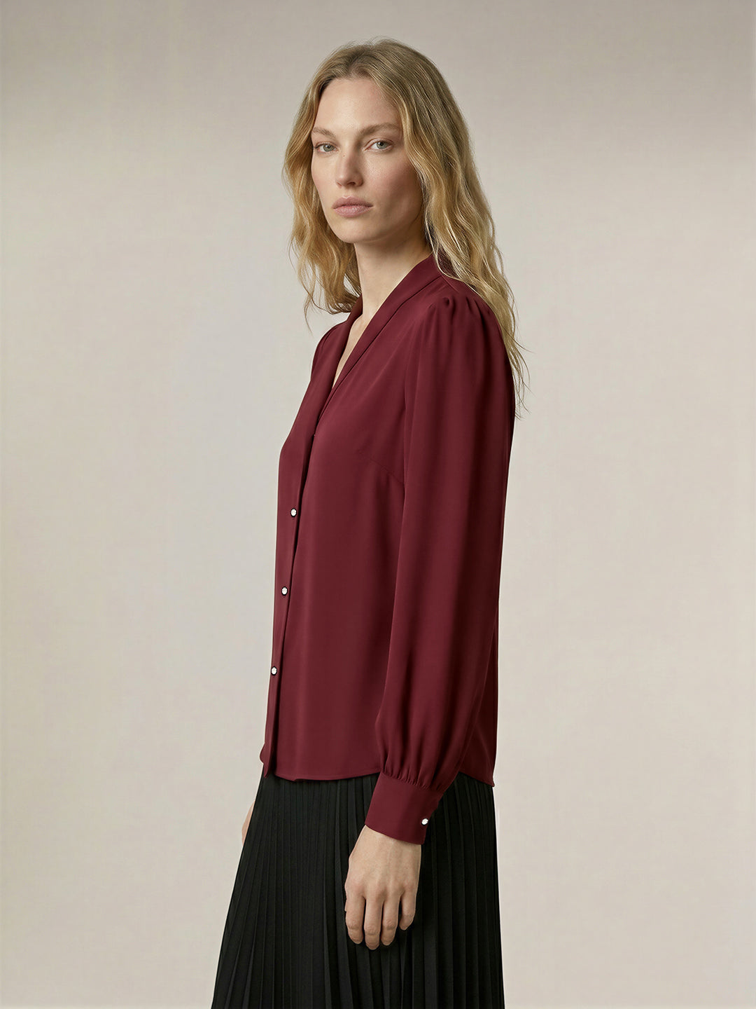 Shawl Collar Full Sleeves Top