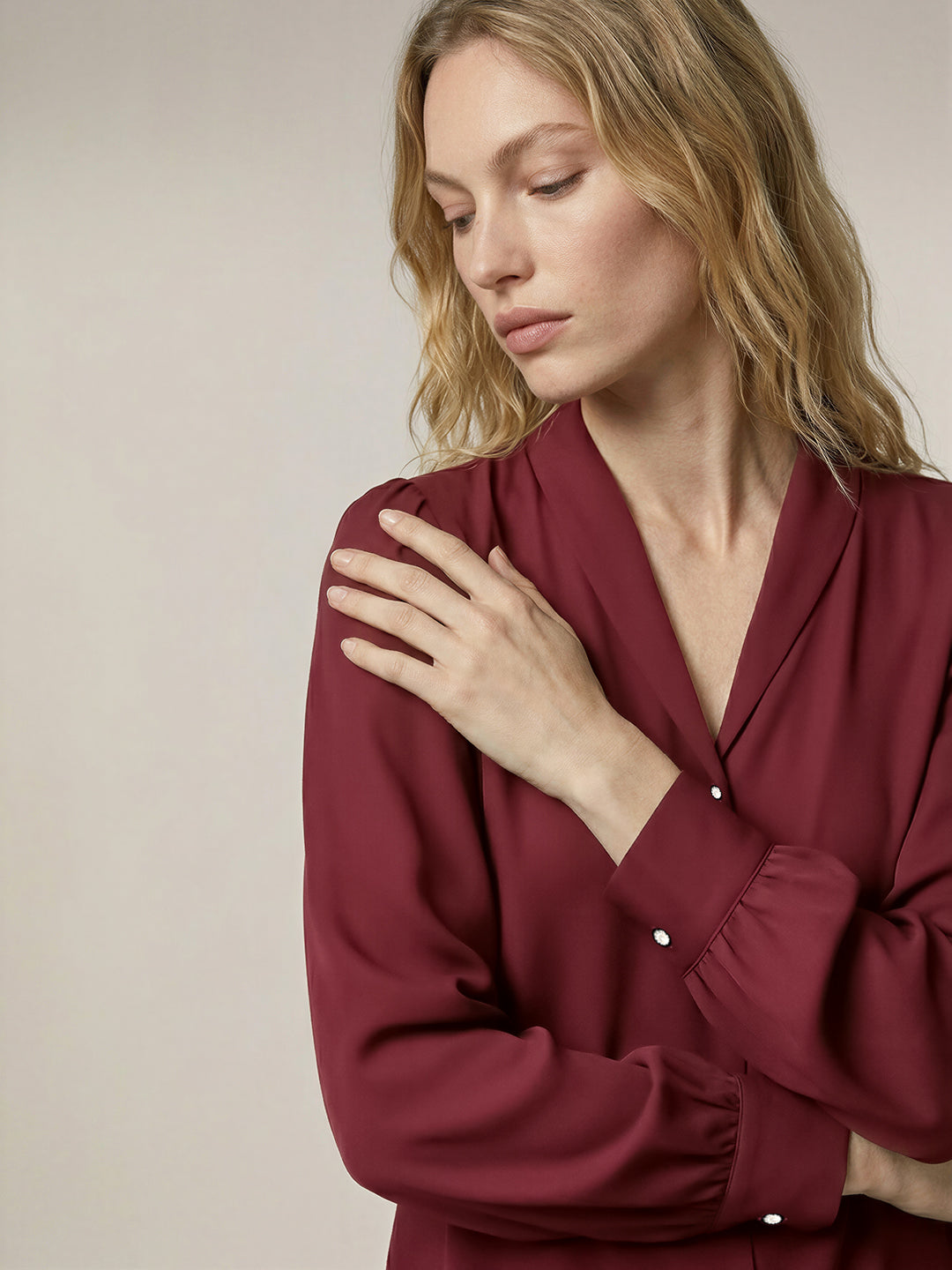 Shawl Collar Full Sleeves Top