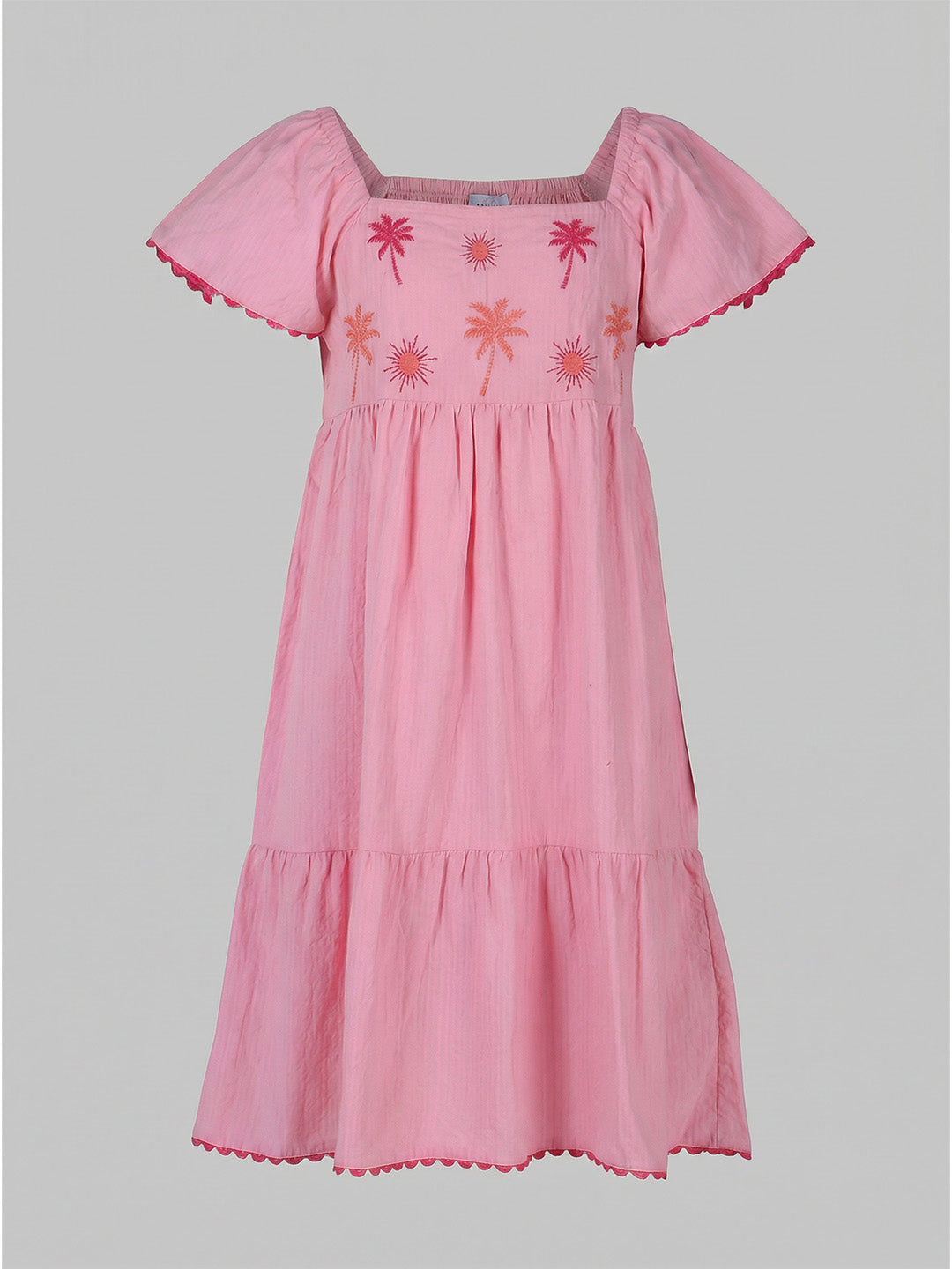 GIRLS Pink Embroidered Dress