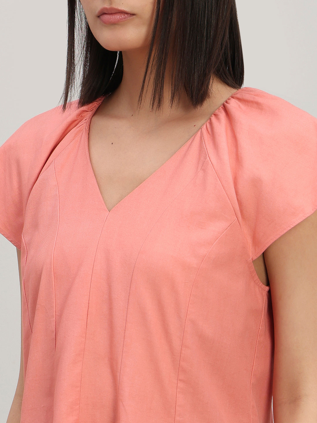 V-Neck Fit & Flare Dress