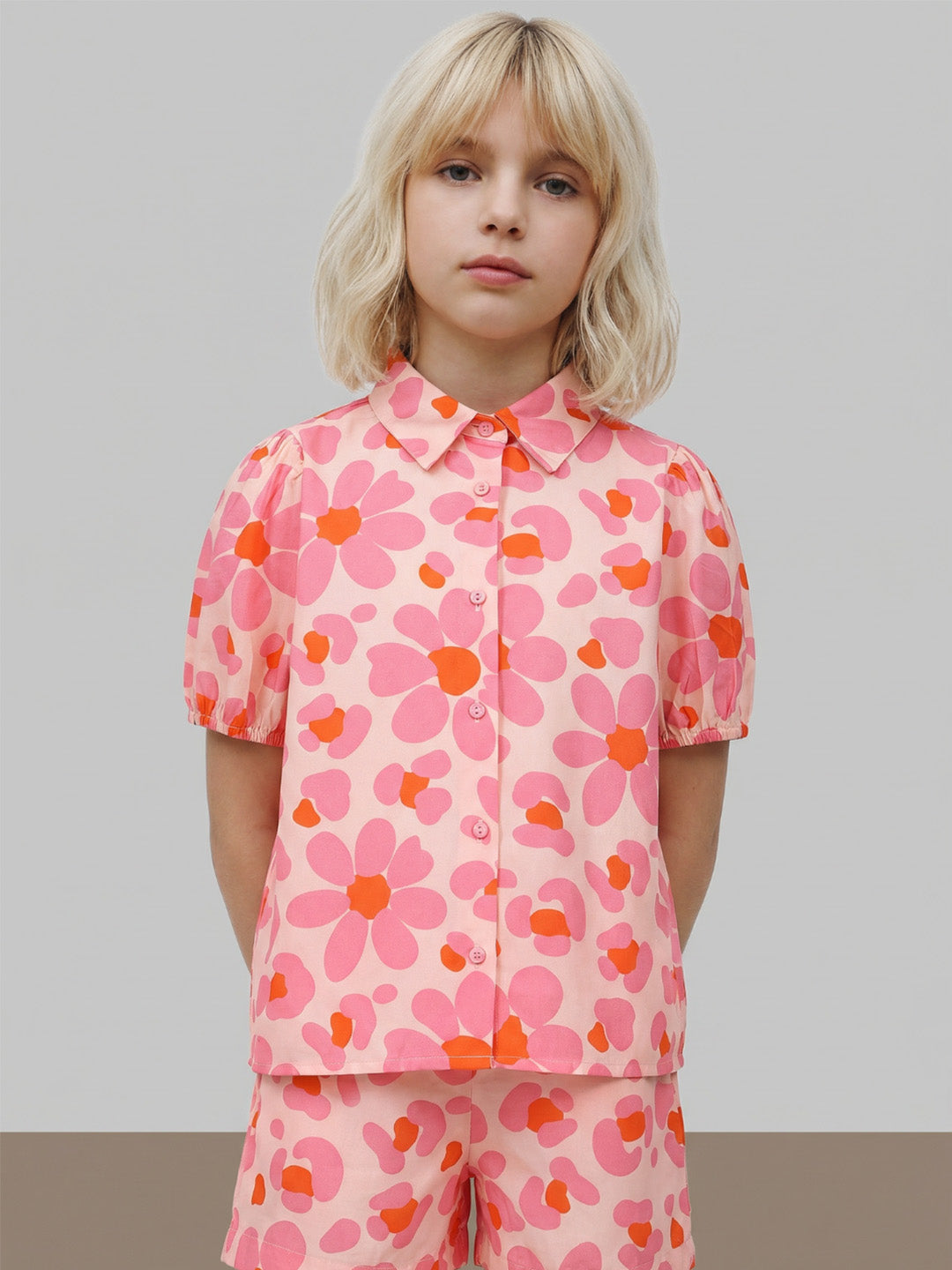 GIRLS Floral Cotton Shirt