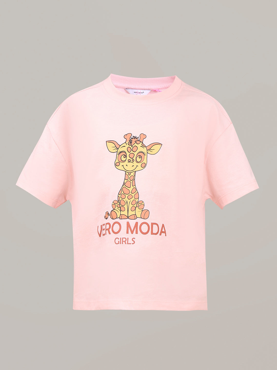 GIRL Pink Giraffe Print Cotton T-shirt