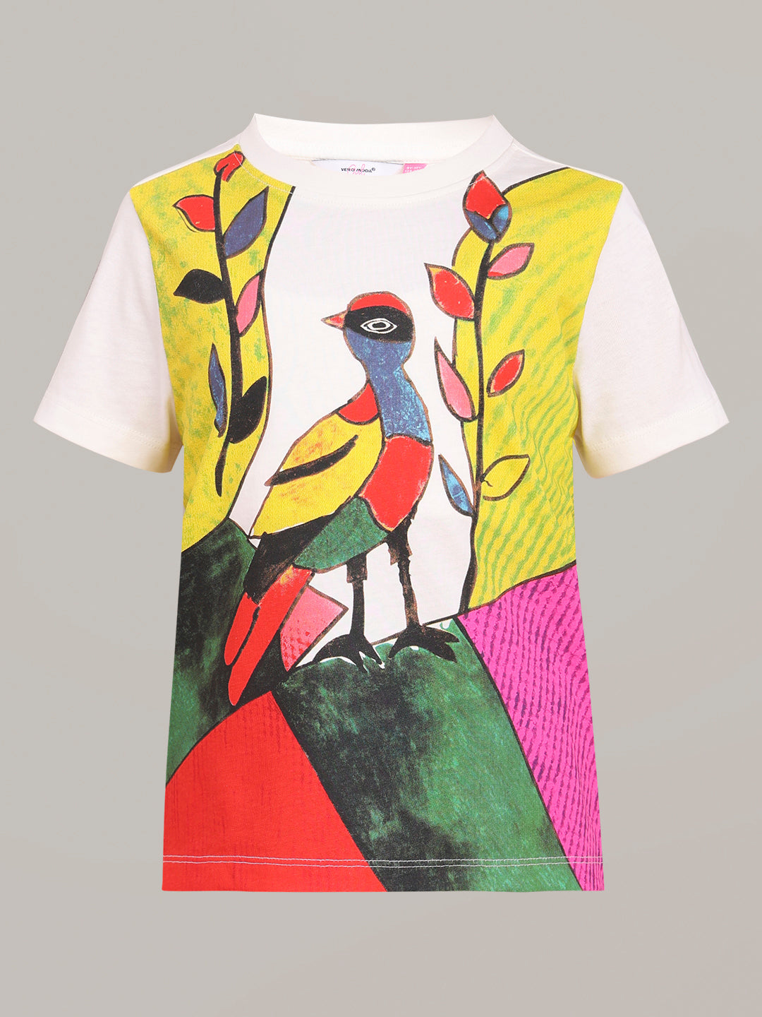 GIRL White Artistic Illustration T-shirt
