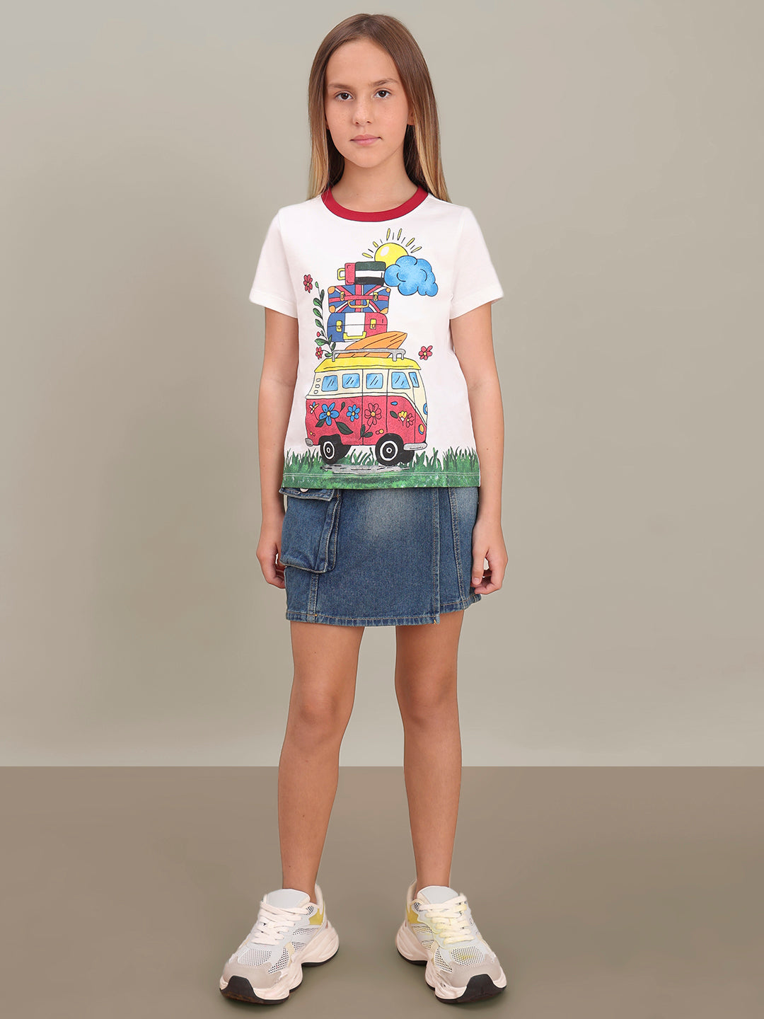 GIRL White Printed T-shirt