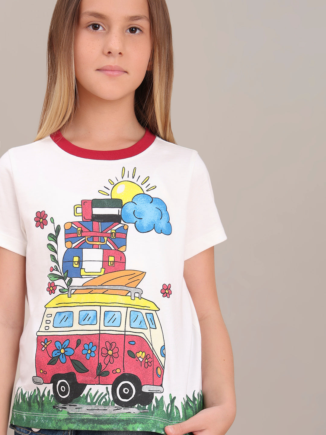 GIRL White Printed T-shirt