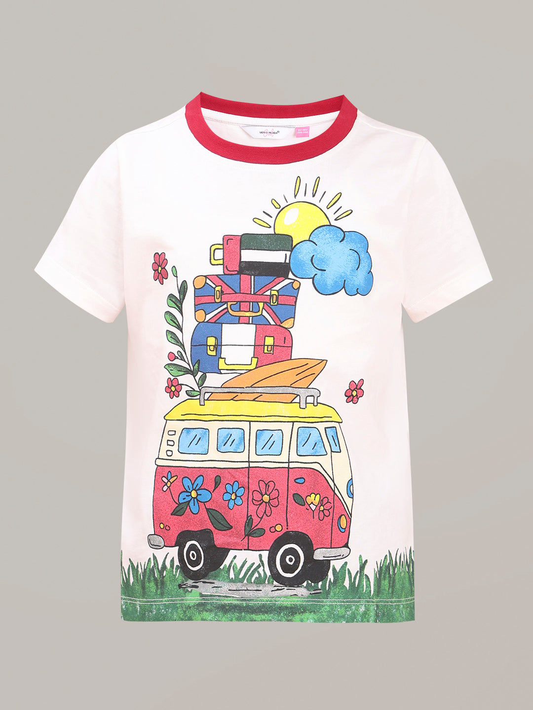 GIRL White Printed T-shirt